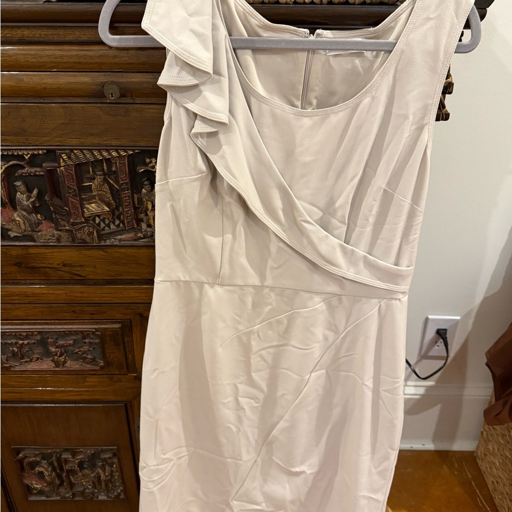 Calvin Klein Cream One Shoulder Dress